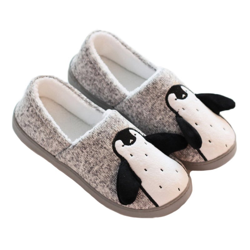 JadeRich Unisex Penguin Shoes Soft Fleece Home Slipper Warm Fluffy Indoor Outdoor Slippers for Adults/Little Kids - Image 1